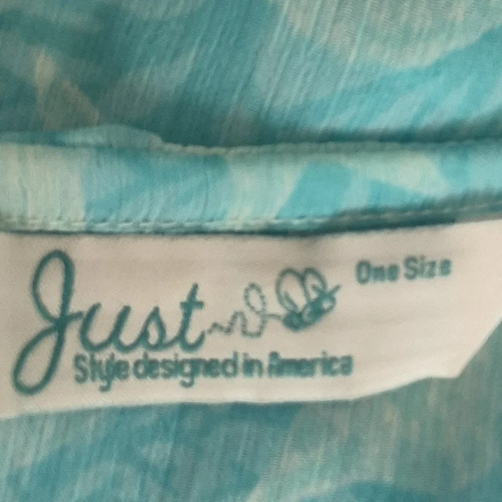 Just (Bee) Aqua Blue Seashell Beach Swim Coverup Sheer - Adjustable / One Size - Picture 10 of 12